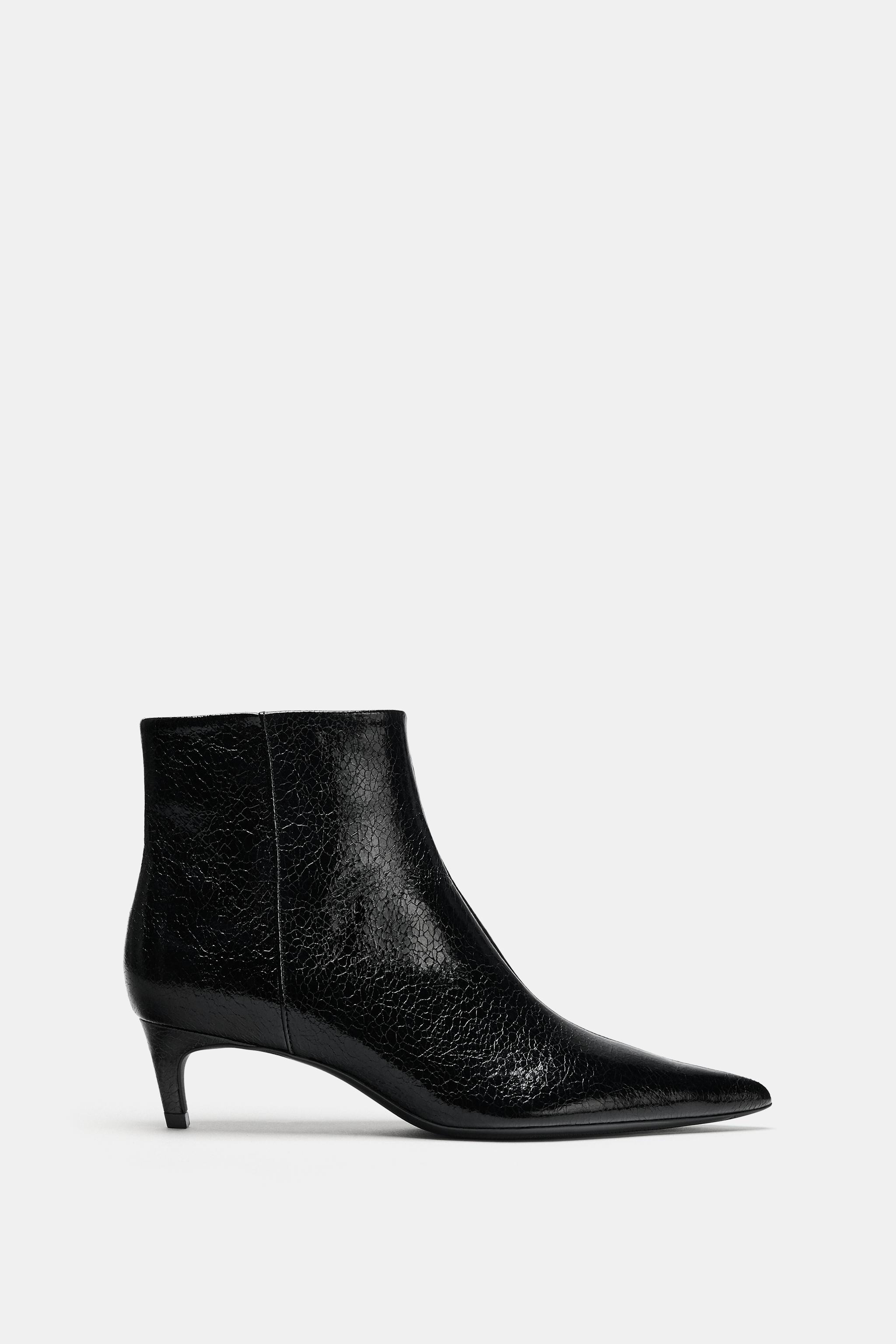 BOTTINES KITTEN HEEL À EFFET CRAQUELÉ